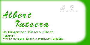 albert kutsera business card